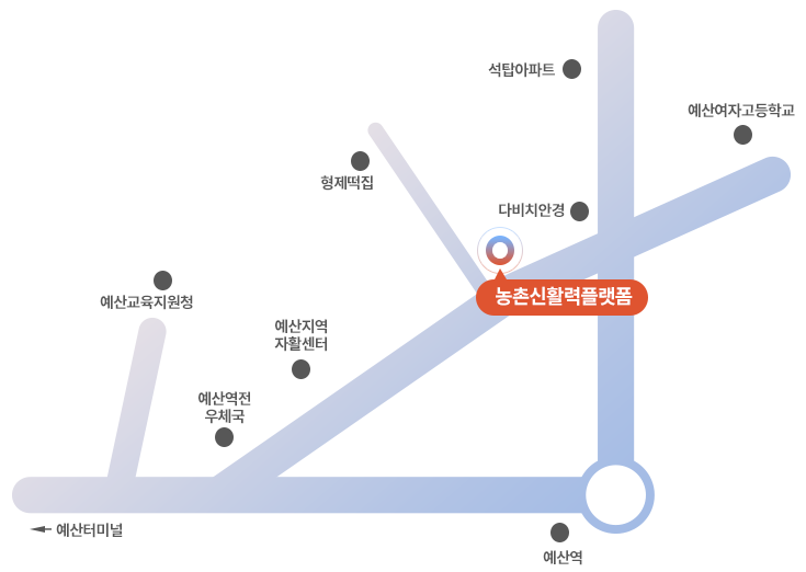 예산 오시는길 지도